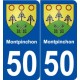 50 Montpinchon blason autocollant plaque stickers ville