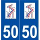 50 Mortain logo autocollant plaque stickers ville