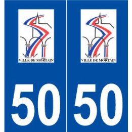 50 Mortain logo autocollant plaque stickers ville