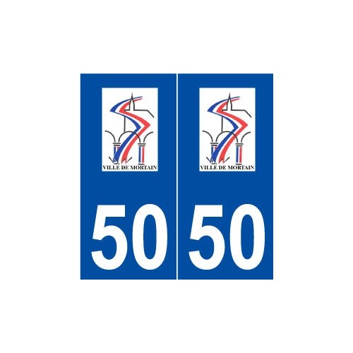50 Mortain logo autocollant plaque stickers ville