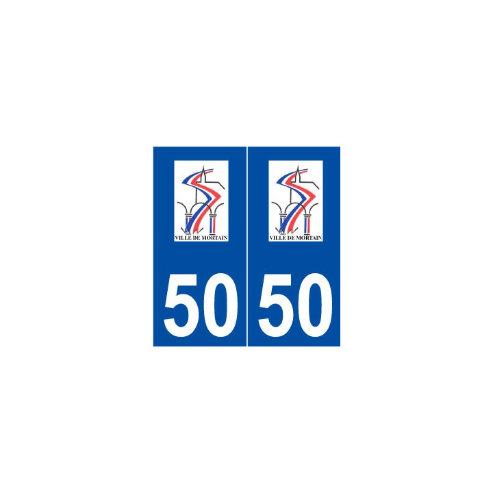 50 Mortain logo autocollant plaque stickers ville