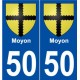50 Moyon blason autocollant plaque stickers ville