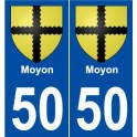 50 Moyon blason autocollant plaque stickers ville