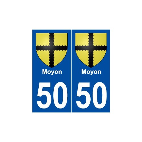 50 Moyon blason autocollant plaque stickers ville