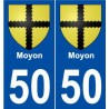 50 Moyon blason autocollant plaque stickers ville