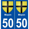50 Moyon blason autocollant plaque stickers ville