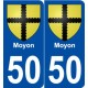 50 Moyon blason autocollant plaque stickers ville