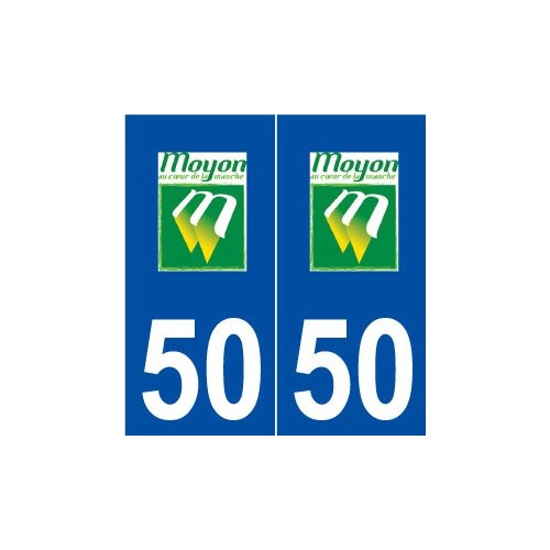 50 Moyon logo autocollant plaque stickers ville