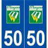 50 Moyon logo autocollant plaque stickers ville