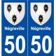 50 Négreville blason autocollant plaque stickers ville