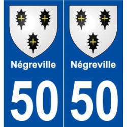 50 Négreville blason autocollant plaque stickers ville