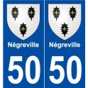 50 Négreville blason autocollant plaque stickers ville