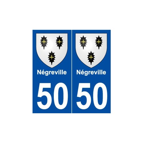 50 Négreville blason autocollant plaque stickers ville
