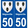 50 Négreville blason autocollant plaque stickers ville