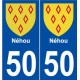 50 Néhou blason autocollant plaque stickers ville