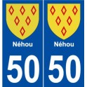 50 Néhou blason autocollant plaque stickers ville