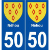 50 Néhou blason autocollant plaque stickers ville