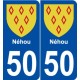 50 Néhou blason autocollant plaque stickers ville