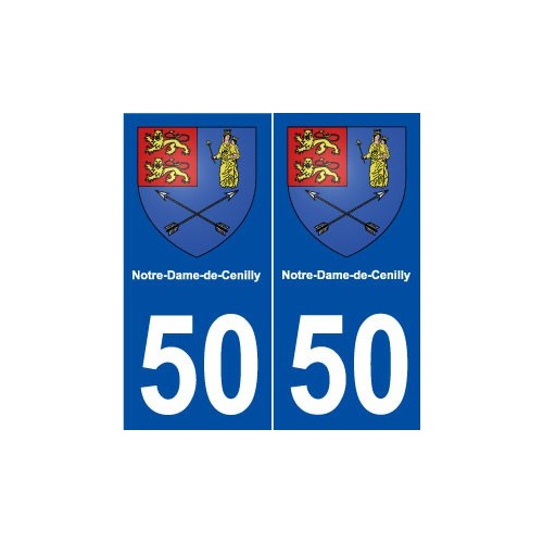 50 Notre-Dame-de-Cenilly blason autocollant plaque stickers ville