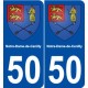 50 Notre-Dame-de-Cenilly blason autocollant plaque stickers ville