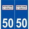 50 Notre-Dame-de-Cenilly logo autocollant plaque stickers ville