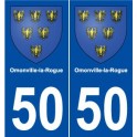 50 Omonville-la-Rogue blason autocollant plaque stickers ville