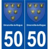 50 Omonville-la-Rogue blason autocollant plaque stickers ville