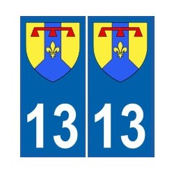 Set Di 2 Adesivi Per Targa Auto – Dipartimento 84 Vaucluse, Logo Provence-Alpes-Côte D'Azur, Nero, Prodotto In Francia
