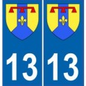 Set Di 2 Adesivi Per Targa Auto – Dipartimento 84 Vaucluse, Logo Provence-Alpes-Côte D'Azur, Nero, Prodotto In Francia