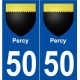 50 Percy blason autocollant plaque stickers ville