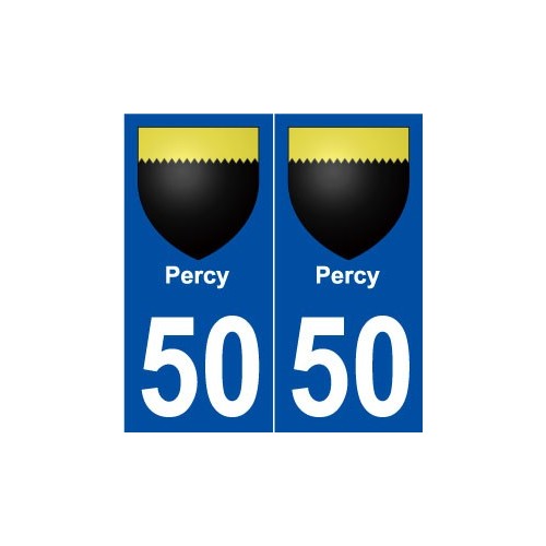 50 Percy blason autocollant plaque stickers ville