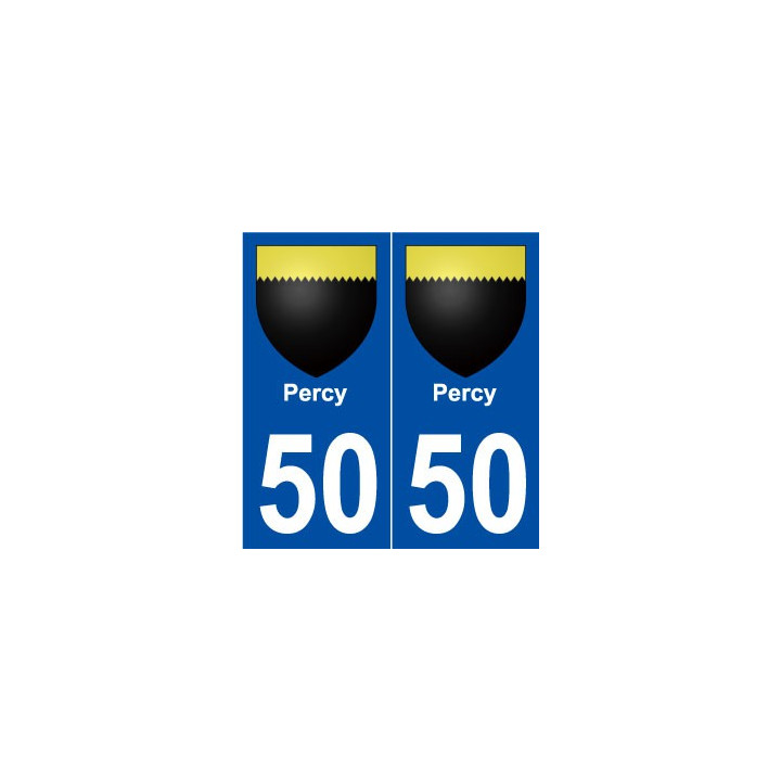 50 Percy blason autocollant plaque stickers ville
