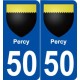 50 Percy blason autocollant plaque stickers ville