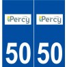 50 Percy logo autocollant plaque stickers ville