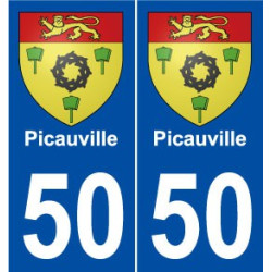 50 Picauville blason autocollant plaque stickers ville
