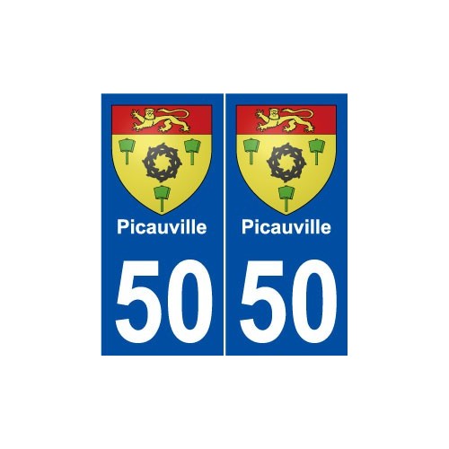 50 Picauville blason autocollant plaque stickers ville