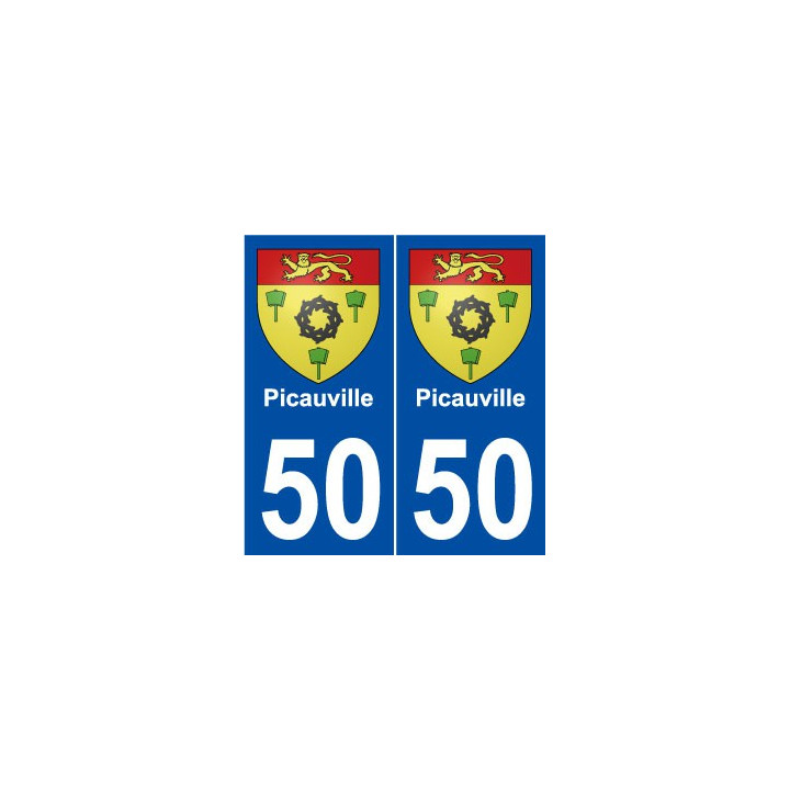 50 Picauville blason autocollant plaque stickers ville