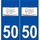 50 Picauville logo autocollant plaque stickers ville