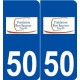 50 Picauville logo autocollant plaque stickers ville