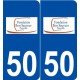 50 Picauville logo autocollant plaque stickers ville