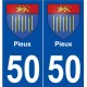 50 Pieux blason autocollant plaque stickers ville