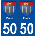 50 Pieux blason autocollant plaque stickers ville