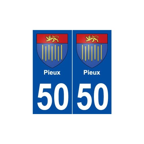50 Pieux blason autocollant plaque stickers ville
