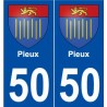 50 Pieux blason autocollant plaque stickers ville