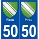 50 Pirou blason autocollant plaque stickers ville