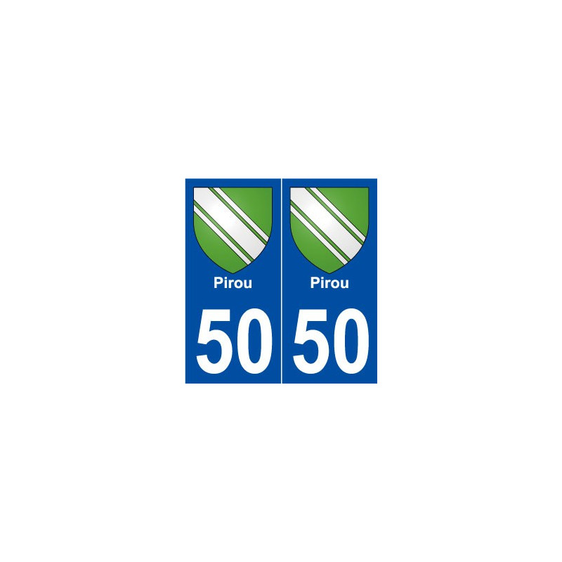 50 Pirou blason autocollant plaque stickers ville