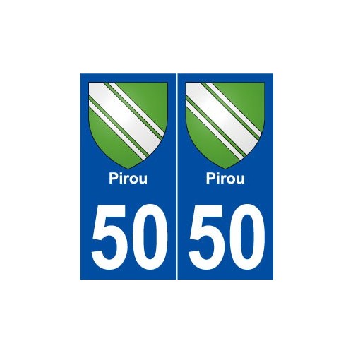 50 Pirou blason autocollant plaque stickers ville