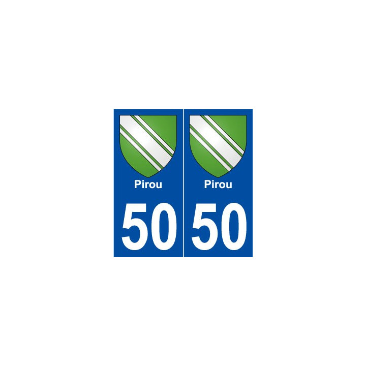 50 Pirou blason autocollant plaque stickers ville