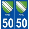 50 Pirou blason autocollant plaque stickers ville