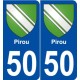 50 Pirou blason autocollant plaque stickers ville
